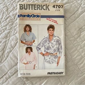 Butterick Oversized Collared shirt 4707 Sewing Pattern (Vintage) CUT to a Medium